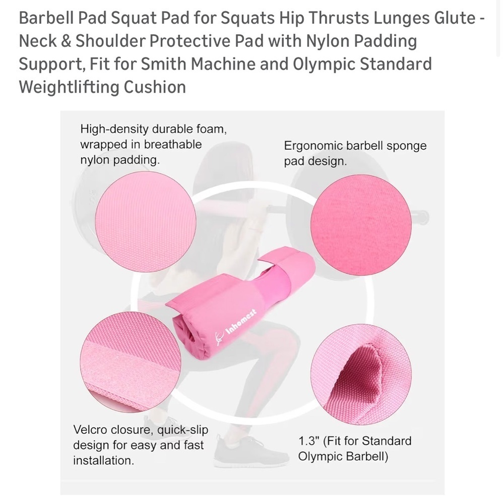 Pink Inhomest Barbell Pad - Picture 8 of 10